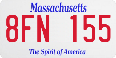 MA license plate 8FN155