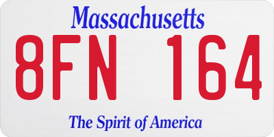 MA license plate 8FN164