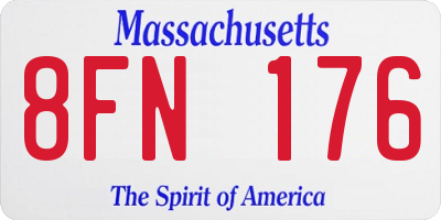 MA license plate 8FN176