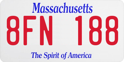 MA license plate 8FN188
