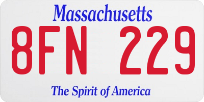 MA license plate 8FN229
