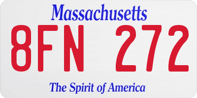 MA license plate 8FN272
