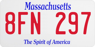 MA license plate 8FN297