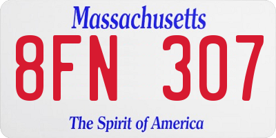 MA license plate 8FN307