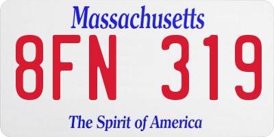 MA license plate 8FN319