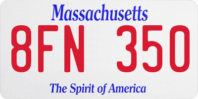 MA license plate 8FN350