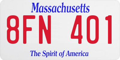 MA license plate 8FN401