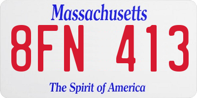 MA license plate 8FN413