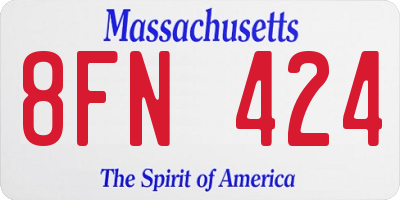 MA license plate 8FN424