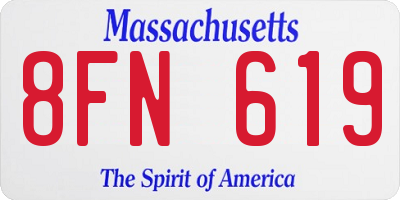 MA license plate 8FN619