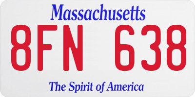 MA license plate 8FN638