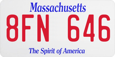 MA license plate 8FN646