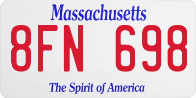 MA license plate 8FN698