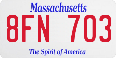 MA license plate 8FN703