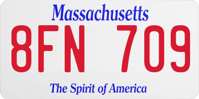 MA license plate 8FN709