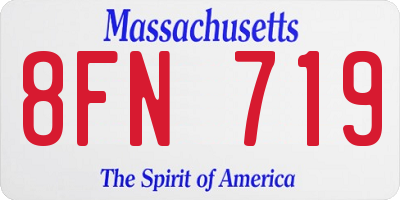 MA license plate 8FN719