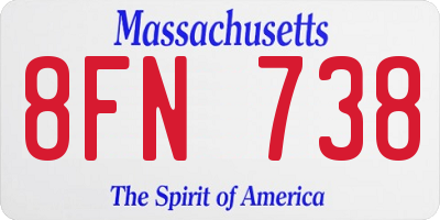 MA license plate 8FN738