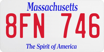 MA license plate 8FN746