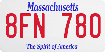 MA license plate 8FN780