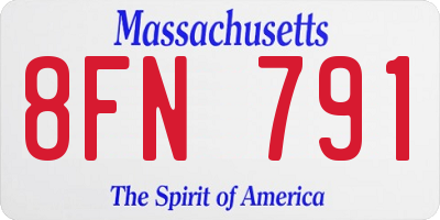 MA license plate 8FN791
