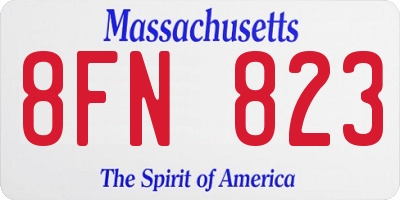 MA license plate 8FN823