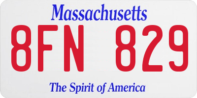 MA license plate 8FN829