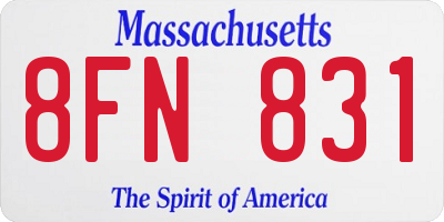 MA license plate 8FN831