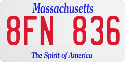 MA license plate 8FN836