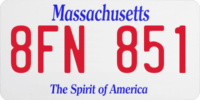 MA license plate 8FN851