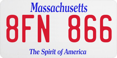 MA license plate 8FN866