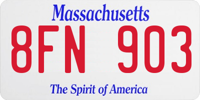 MA license plate 8FN903