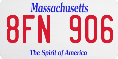 MA license plate 8FN906