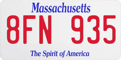 MA license plate 8FN935