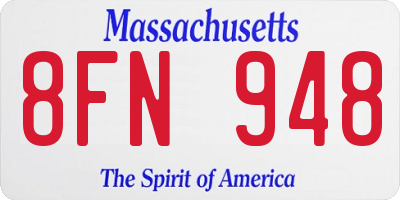 MA license plate 8FN948