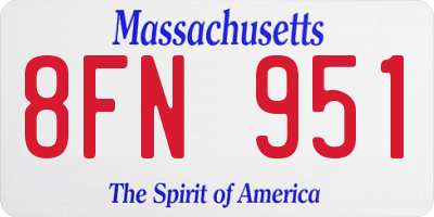 MA license plate 8FN951