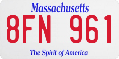 MA license plate 8FN961