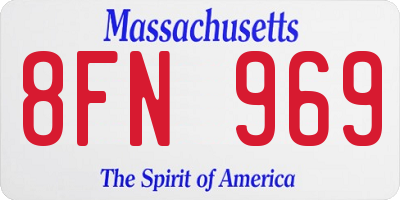MA license plate 8FN969