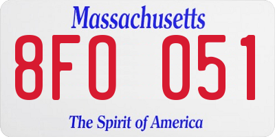 MA license plate 8FO051