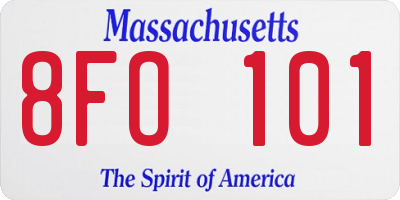 MA license plate 8FO101
