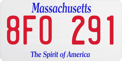 MA license plate 8FO291