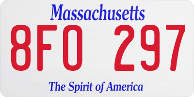 MA license plate 8FO297