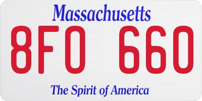MA license plate 8FO660