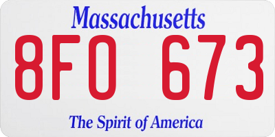MA license plate 8FO673