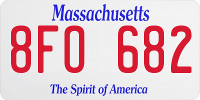 MA license plate 8FO682