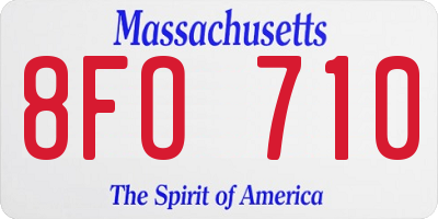 MA license plate 8FO710