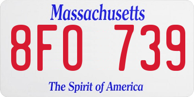 MA license plate 8FO739