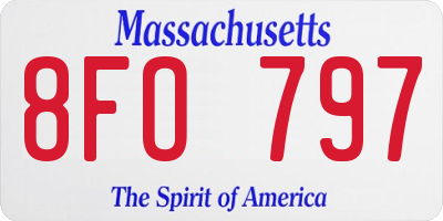 MA license plate 8FO797