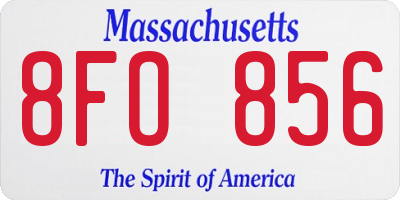 MA license plate 8FO856