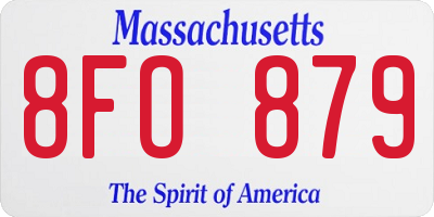 MA license plate 8FO879