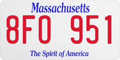 MA license plate 8FO951